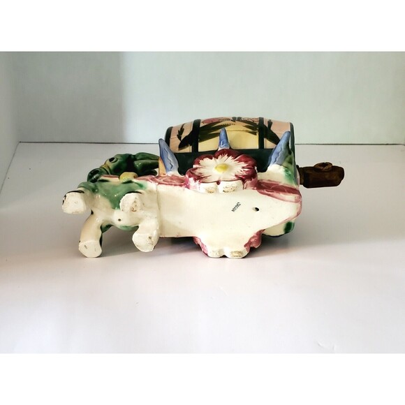Vintage Donkey Pulling Wagon Barrel Ceramic Decanter Made In Japan - Picture 6 of 6